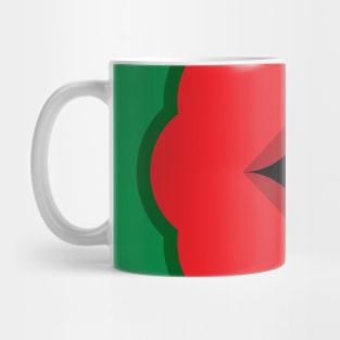 Geometric Red Poppy Flower Mug